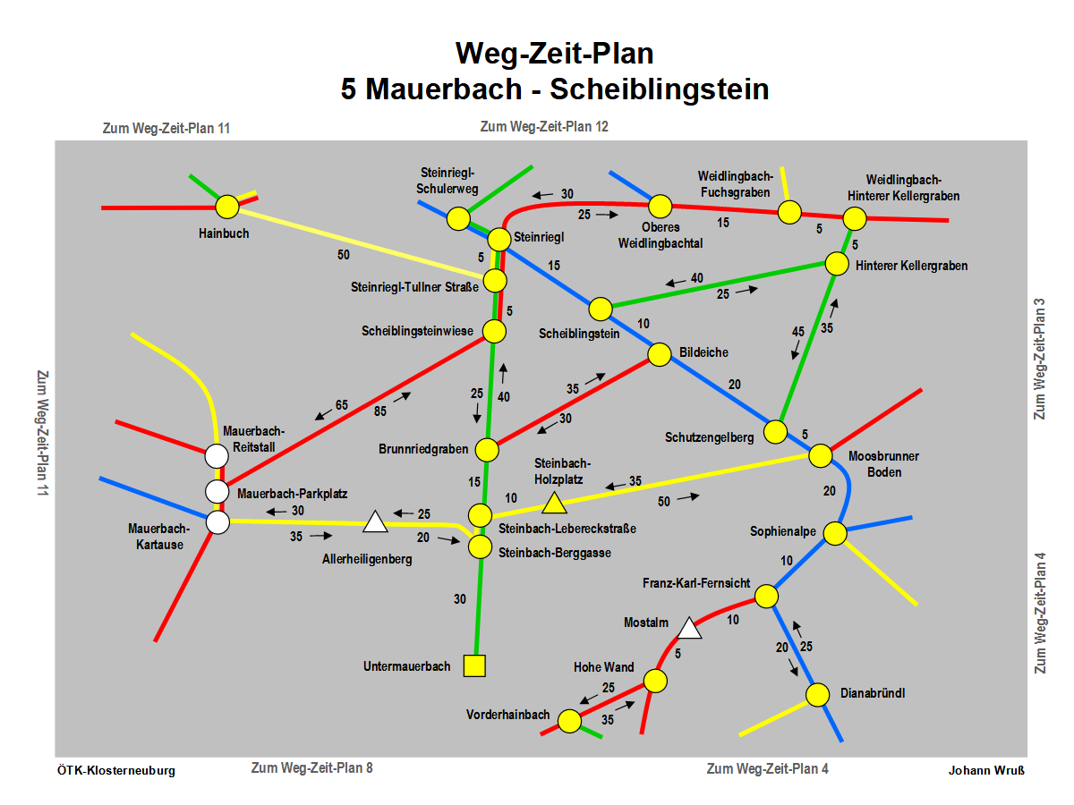 Weg-Zeit-Plan 5  Mauerbach - Scheiblingstein