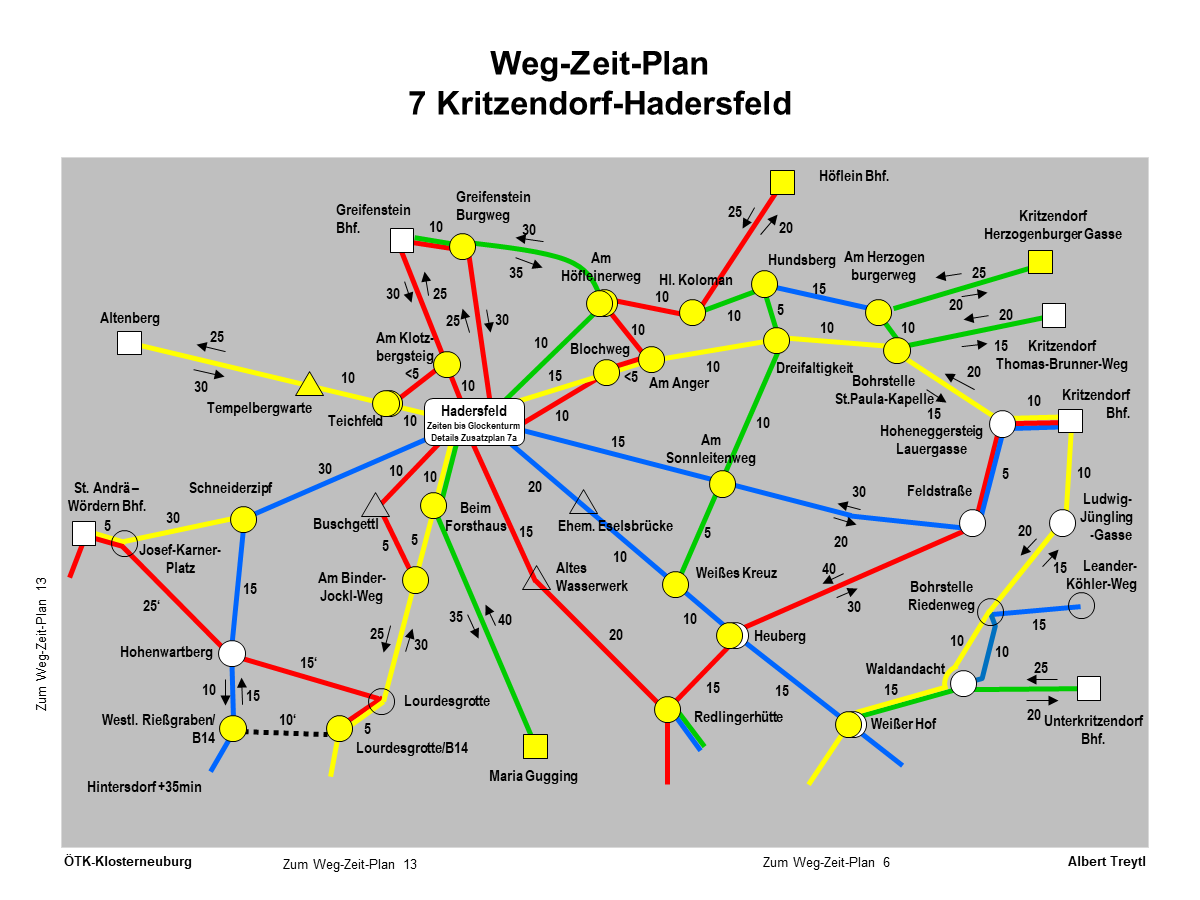 Weg-Zeit-Plan 7   Kritzendorf - Hadersfeld