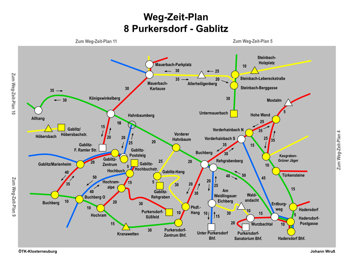 Weg-Zeit-Plan 8  Purkersdorf - Gablitz